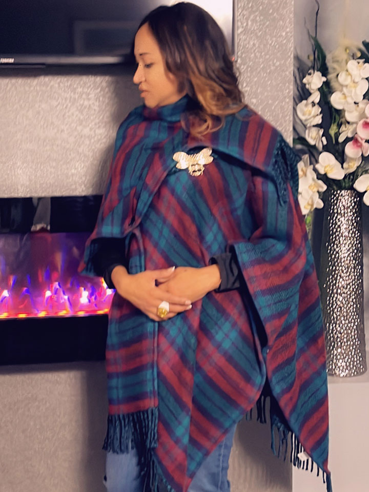 Two Way Houndstooth and Plaid Ponchos - Image 2