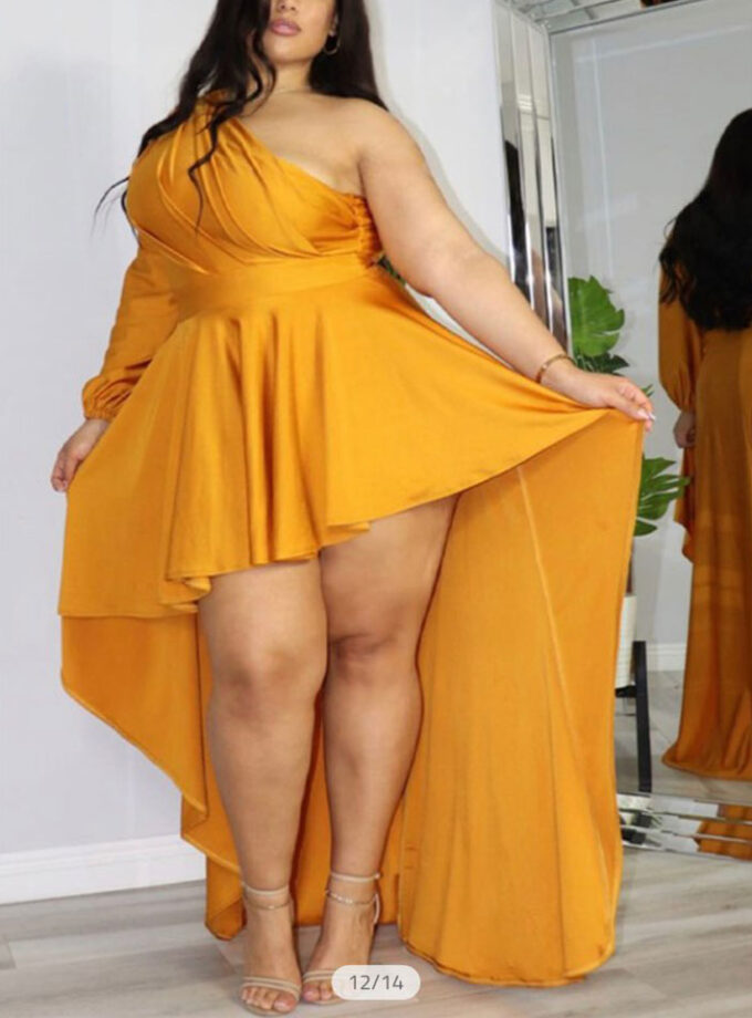 Sassy Hi-Low Dress Gold