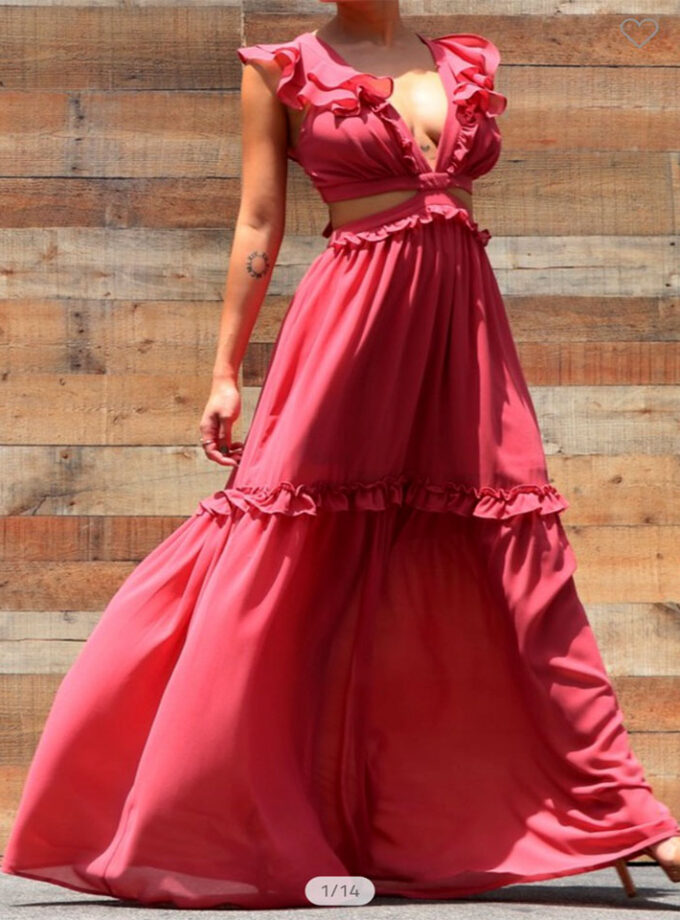 High Class Pink Maxi Dress