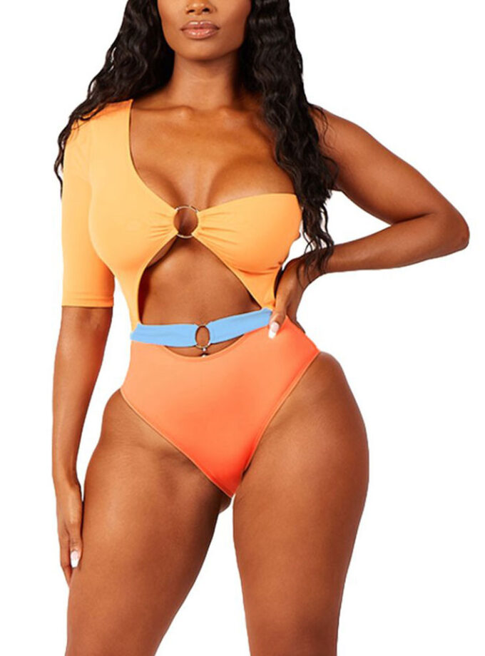 Nice To Sea You Swimsuit Orange Multicolor