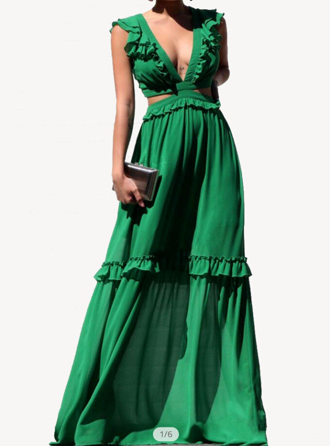 High Class Green Maxi Dress