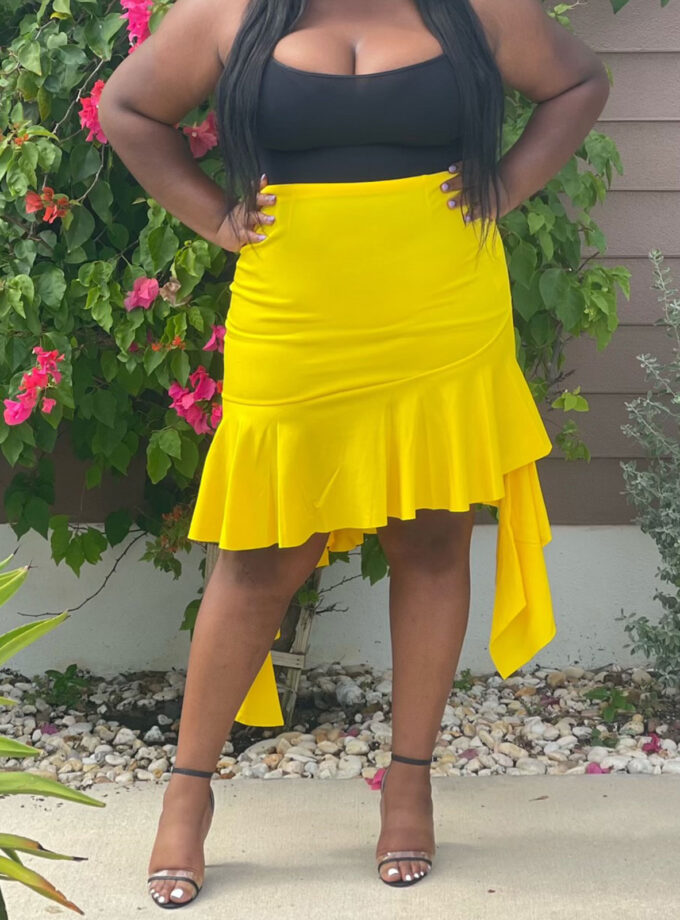 So Tropical Yellow Frill Skirt
