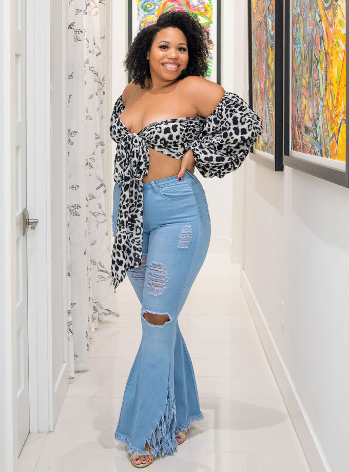 Bellbottom Tassel & Frayed Jeans
